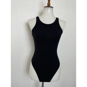 Good American Bodysuit Women Ribbed Thong Stretch Knit